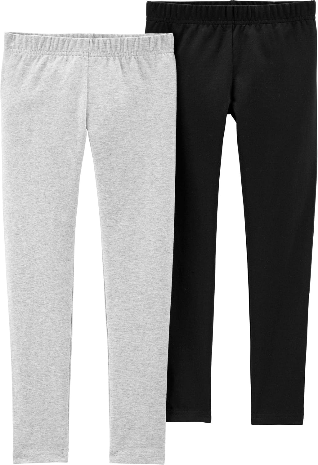 image:imageCarters Little Girls 2Pack Leggings PantsGreyBlack
