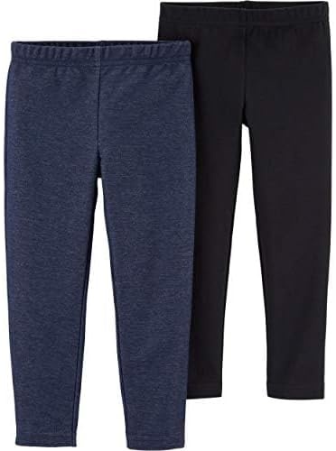 image:imageCarters Little Girls 2Pack Leggings PantsNavy Black