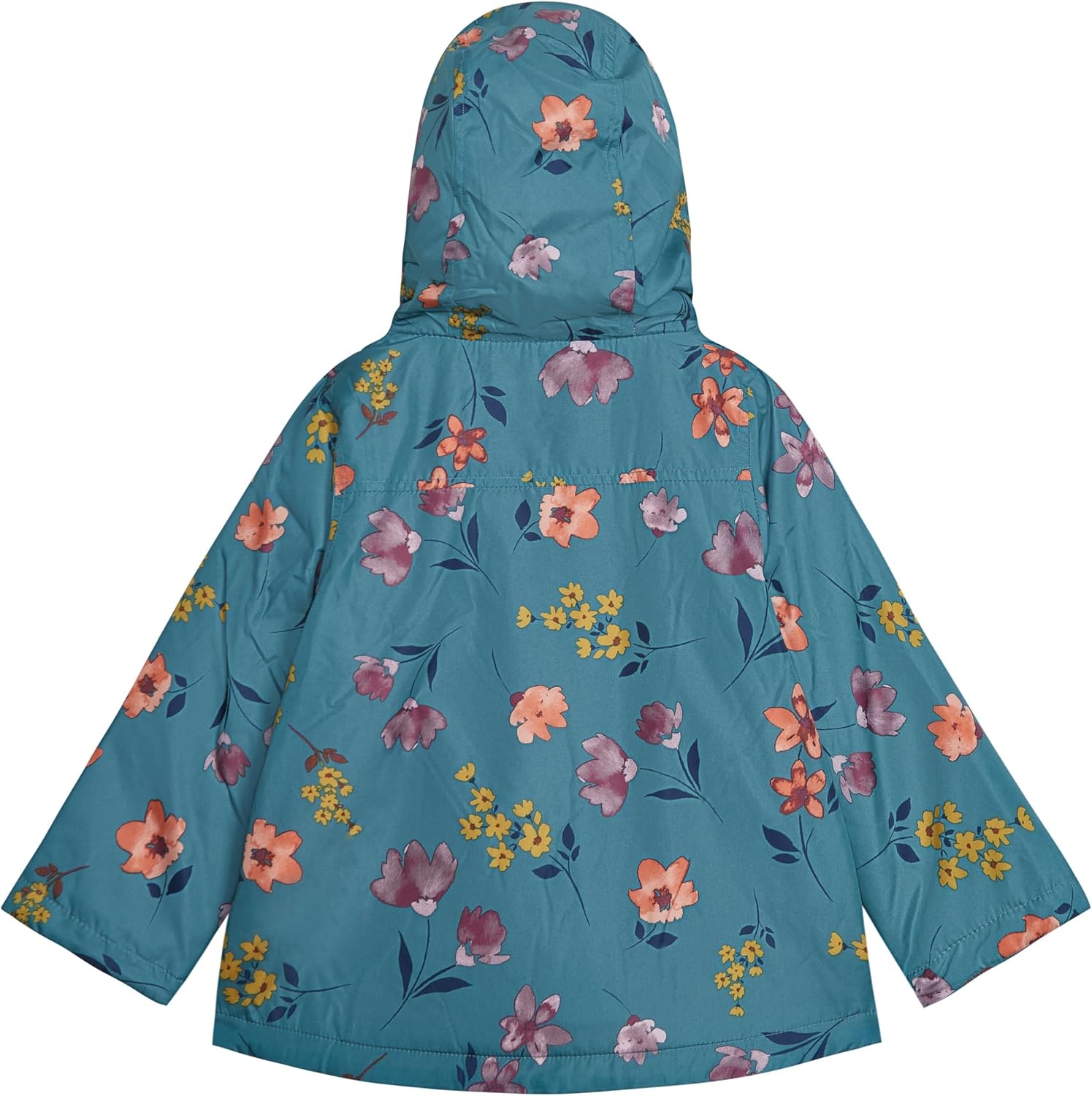 image:imageCarters Toddler amp Little Girls Midweight Fleece Lined Hooded Raincoat Rain JacketBig Flowers