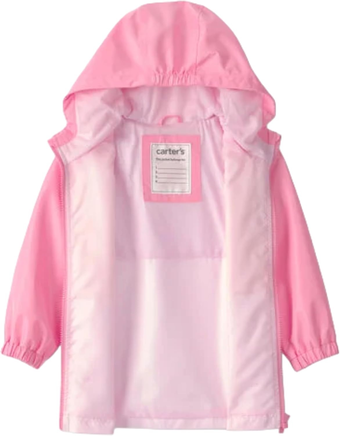 image:imageCarters Toddler amp Little Girls Midweight Fleece Lined Hooded Raincoat Rain JacketColorblock Pink