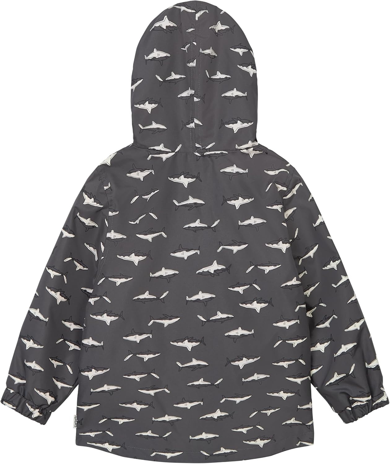 image:imageCarters Toddler amp Little Girls Midweight Fleece Lined Hooded Raincoat Rain JacketGrey Colorchanging Sharks