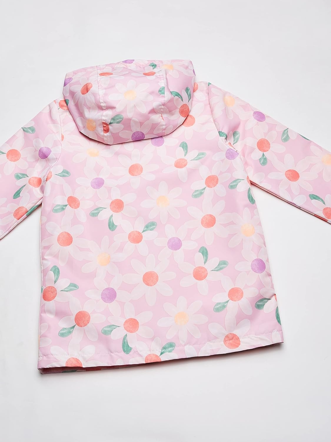 image:imageCarters Toddler amp Little Girls Midweight Fleece Lined Hooded Raincoat Rain JacketLight Pink Daisies