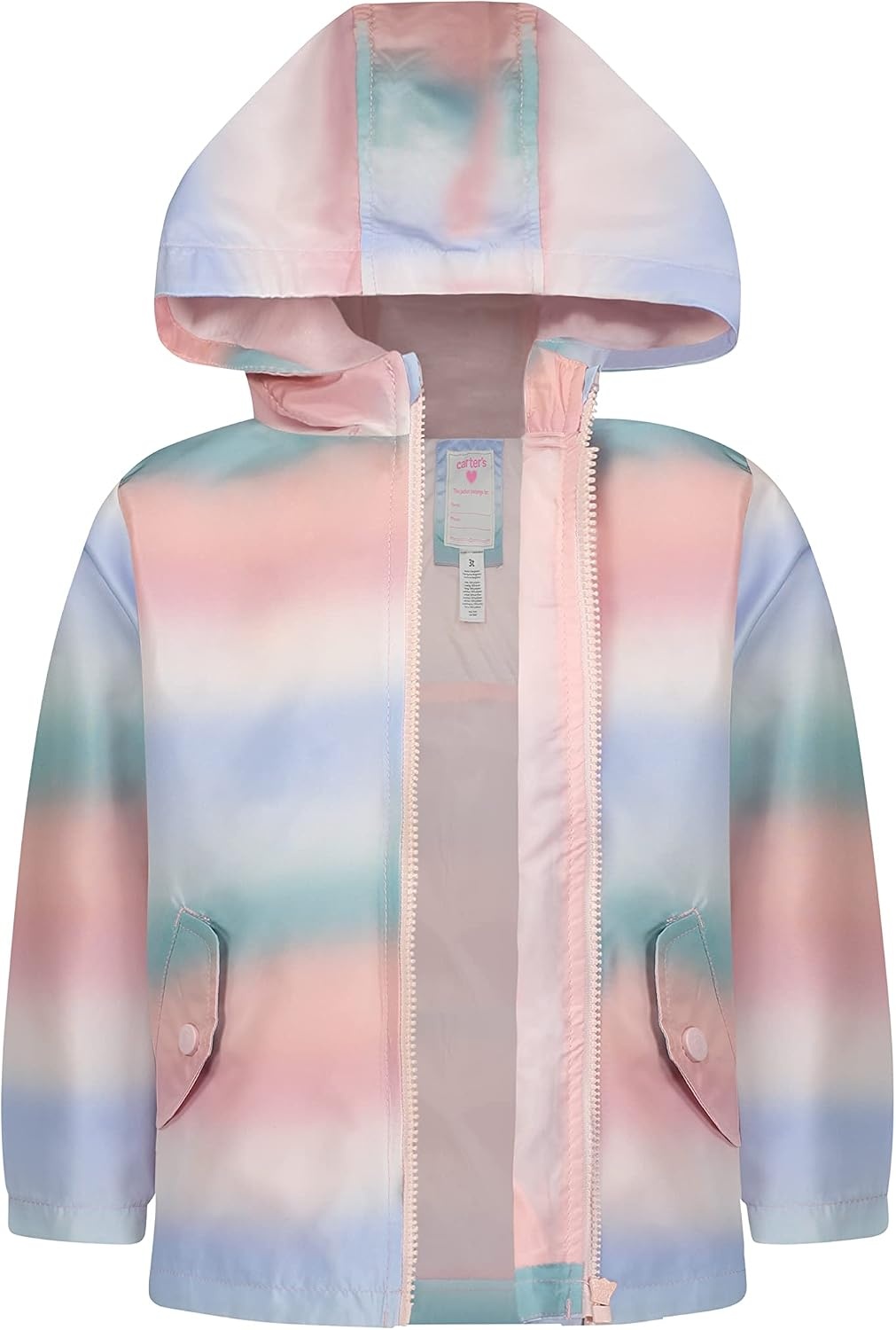 image:imageCarters Toddler amp Little Girls Midweight Fleece Lined Hooded Raincoat Rain JacketOmbre