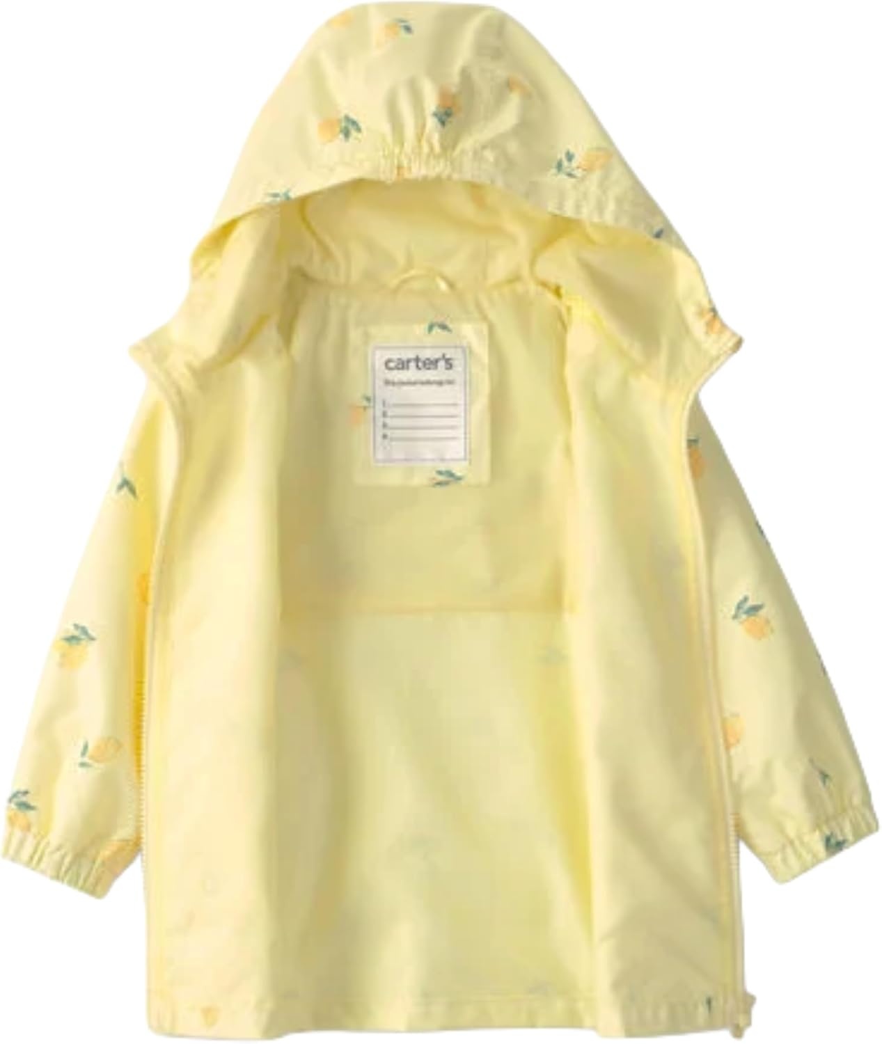 image:imageCarters Toddler amp Little Girls Midweight Fleece Lined Hooded Raincoat Rain JacketYellow Lemons