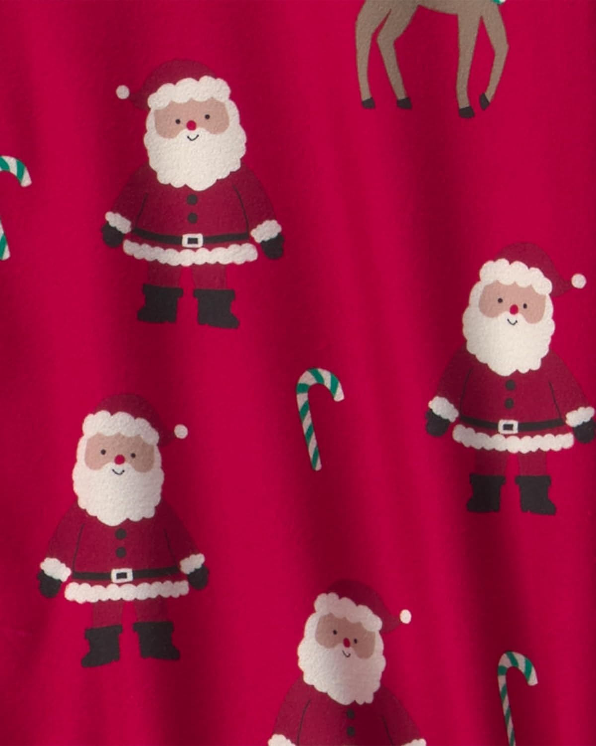image:imageCarters Unisex Adult 2piece Fleece Holiday Coat PjsBeige Santa