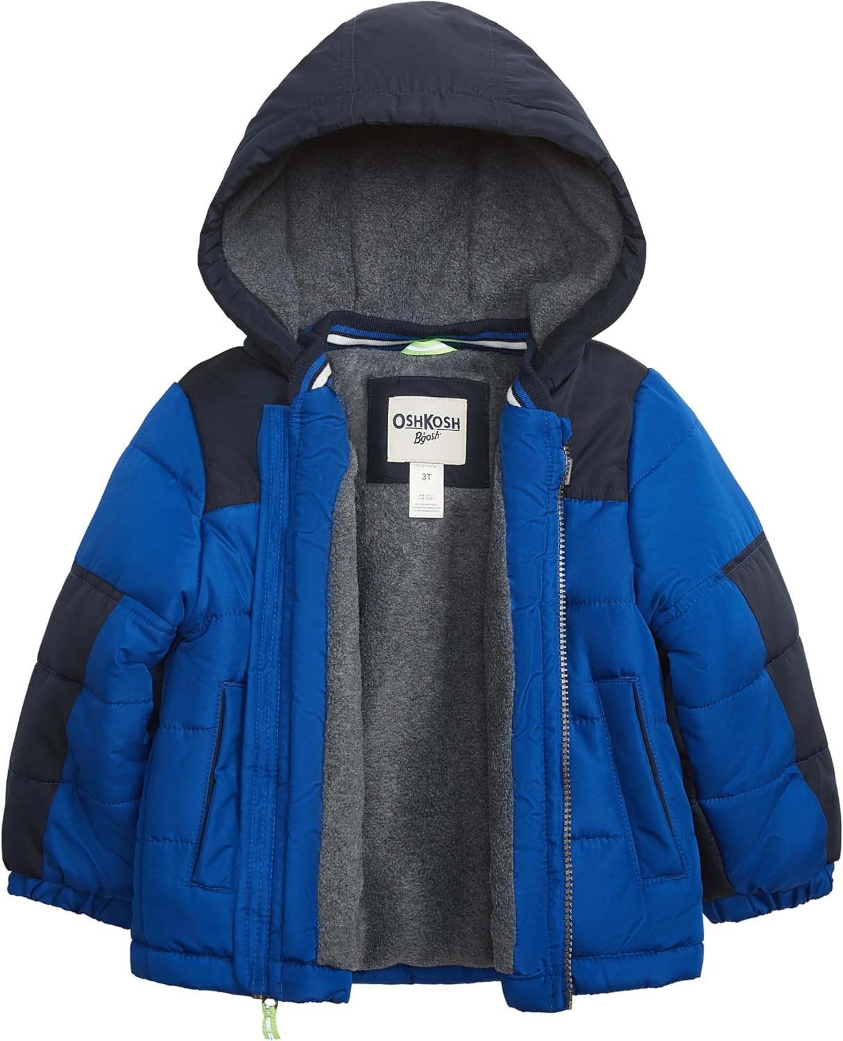 image:imageOSHKOSH BGOSH Baby Boys Fleecelined Hooded Puffer Jacket Winter CoatBlue