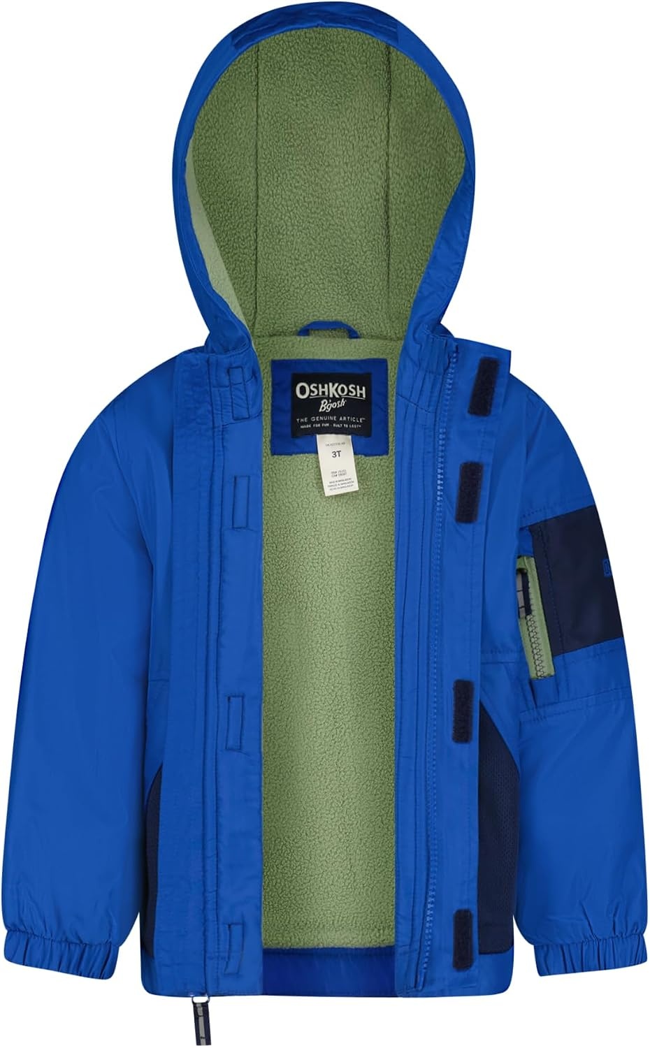 image:imageOSHKOSH BGOSH Baby Boys Midweight Jersey Lined Hooded Jacket With Zipper PocketBlue