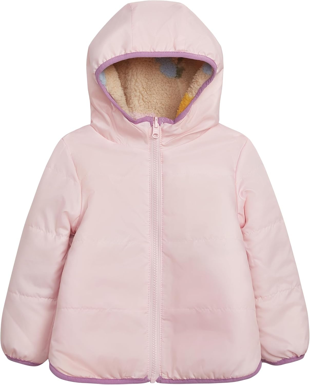 image:imageOSHKOSH BGOSH Baby Girls Reversible Sherpatopuffer Hooded JacketFloral