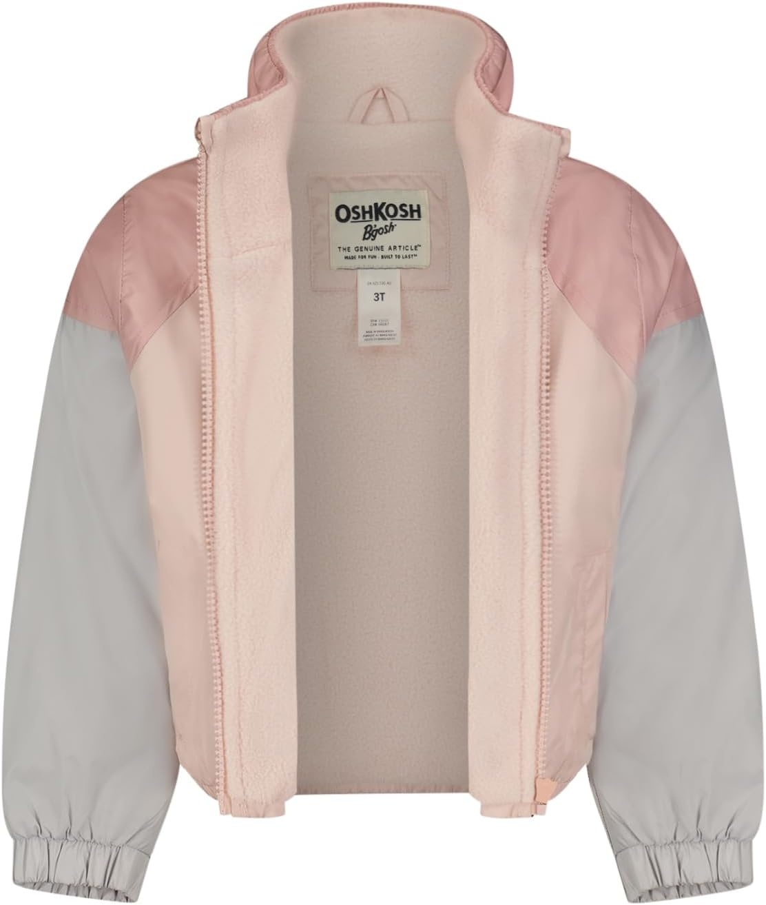 image:imageOSHKOSH BGOSH Girls Fleece Lined Sporty Windbreaker JacketLight Pink