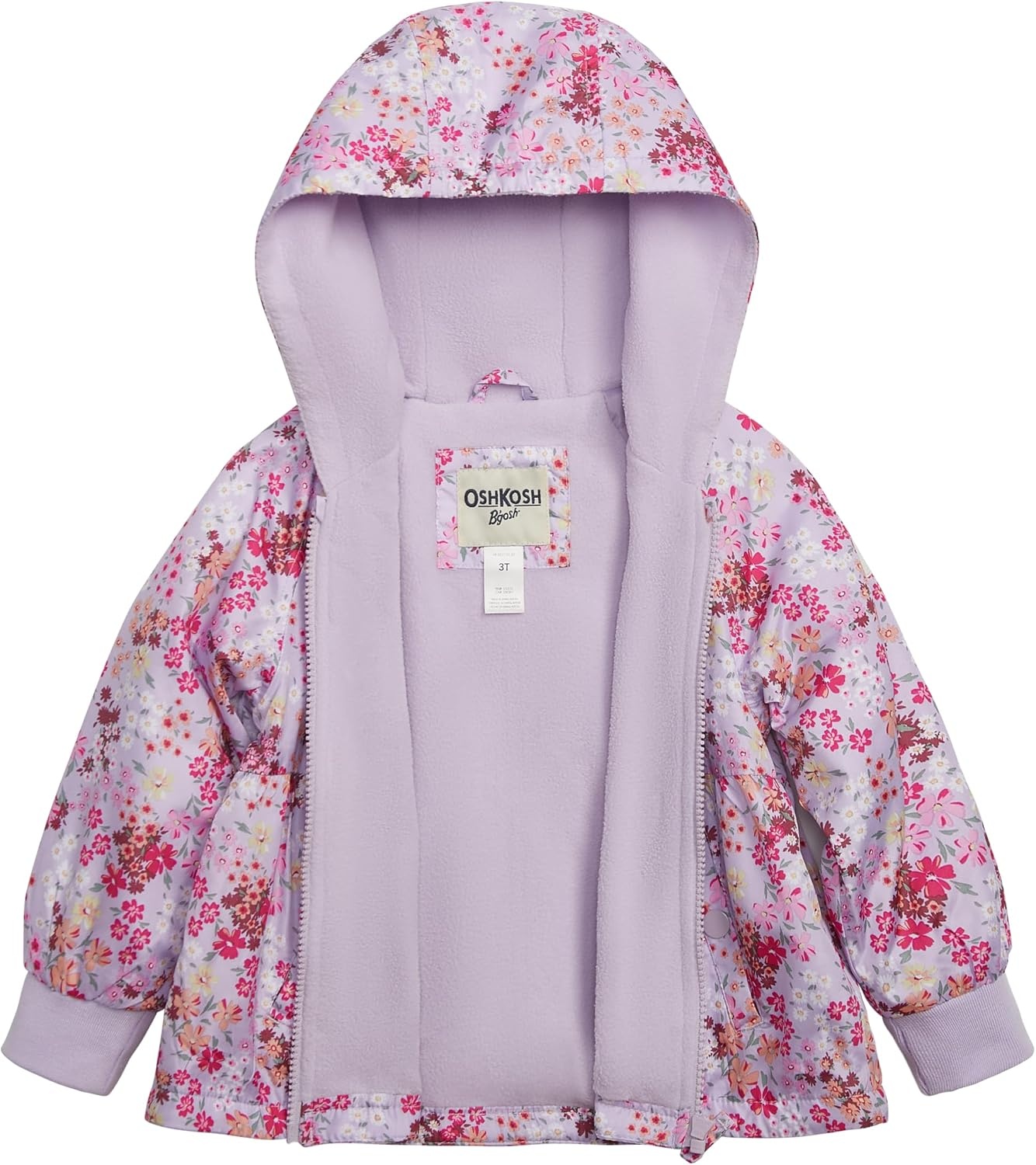 image:imageOSHKOSH BGOSH Girls Midweight Waterresistant Hooded Peplum JacketDitsy Floral