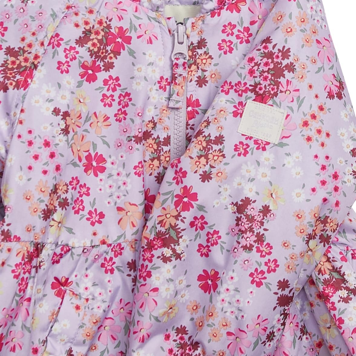 image:imageOSHKOSH BGOSH Girls Midweight Waterresistant Hooded Peplum JacketDitsy Floral