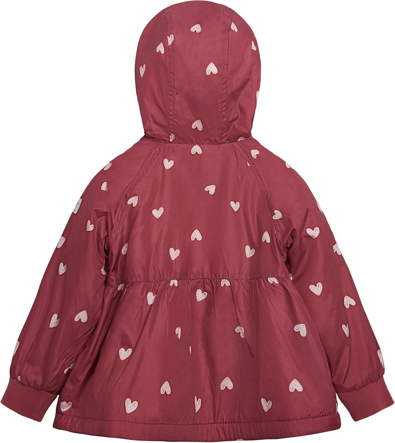 image:imageOSHKOSH BGOSH Girls Midweight Waterresistant Hooded Peplum JacketHeart Prt