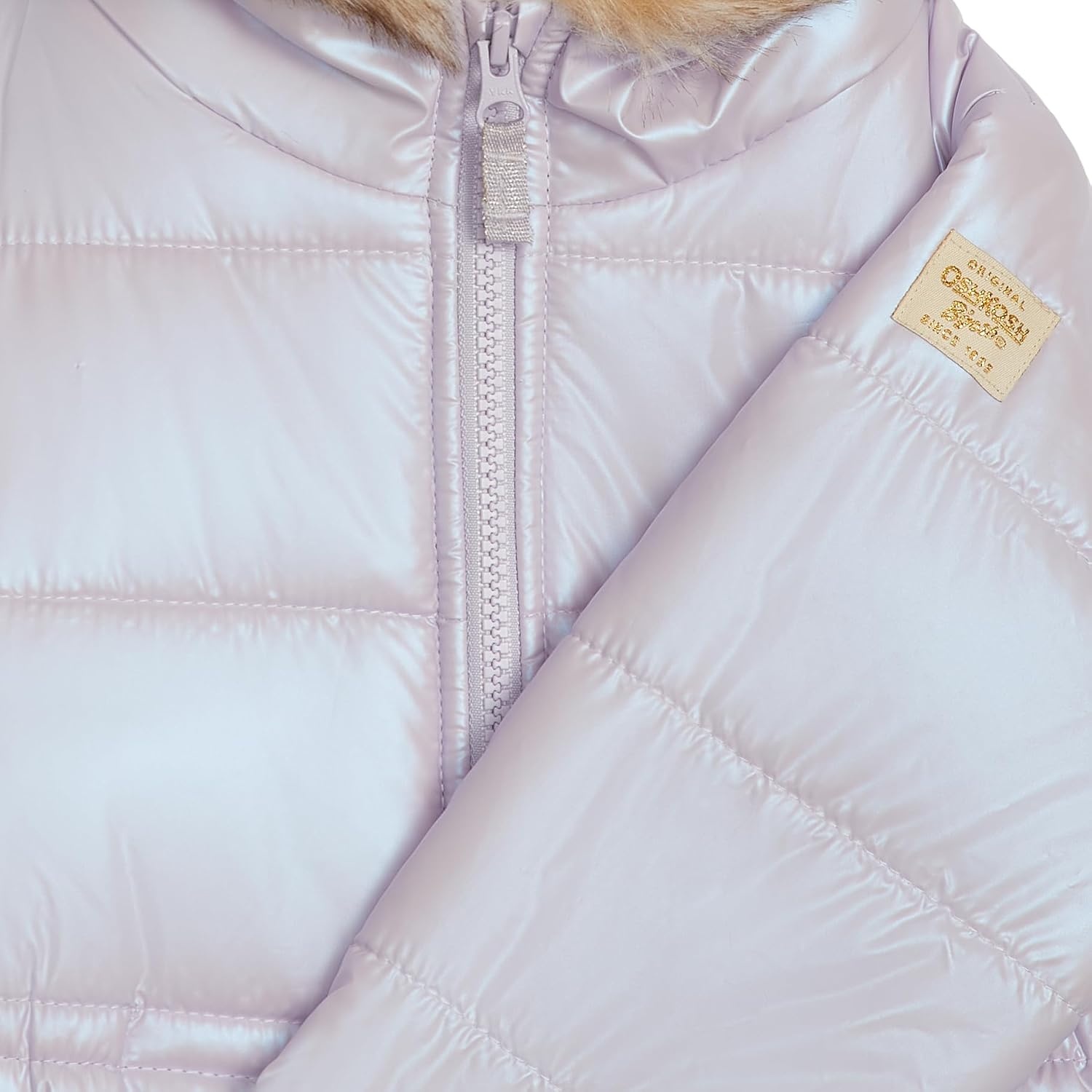 image:imageOSHKOSH BGOSH Girls Warm Winter Parka Coat With Faux Fur Sherpalined HoodLilac