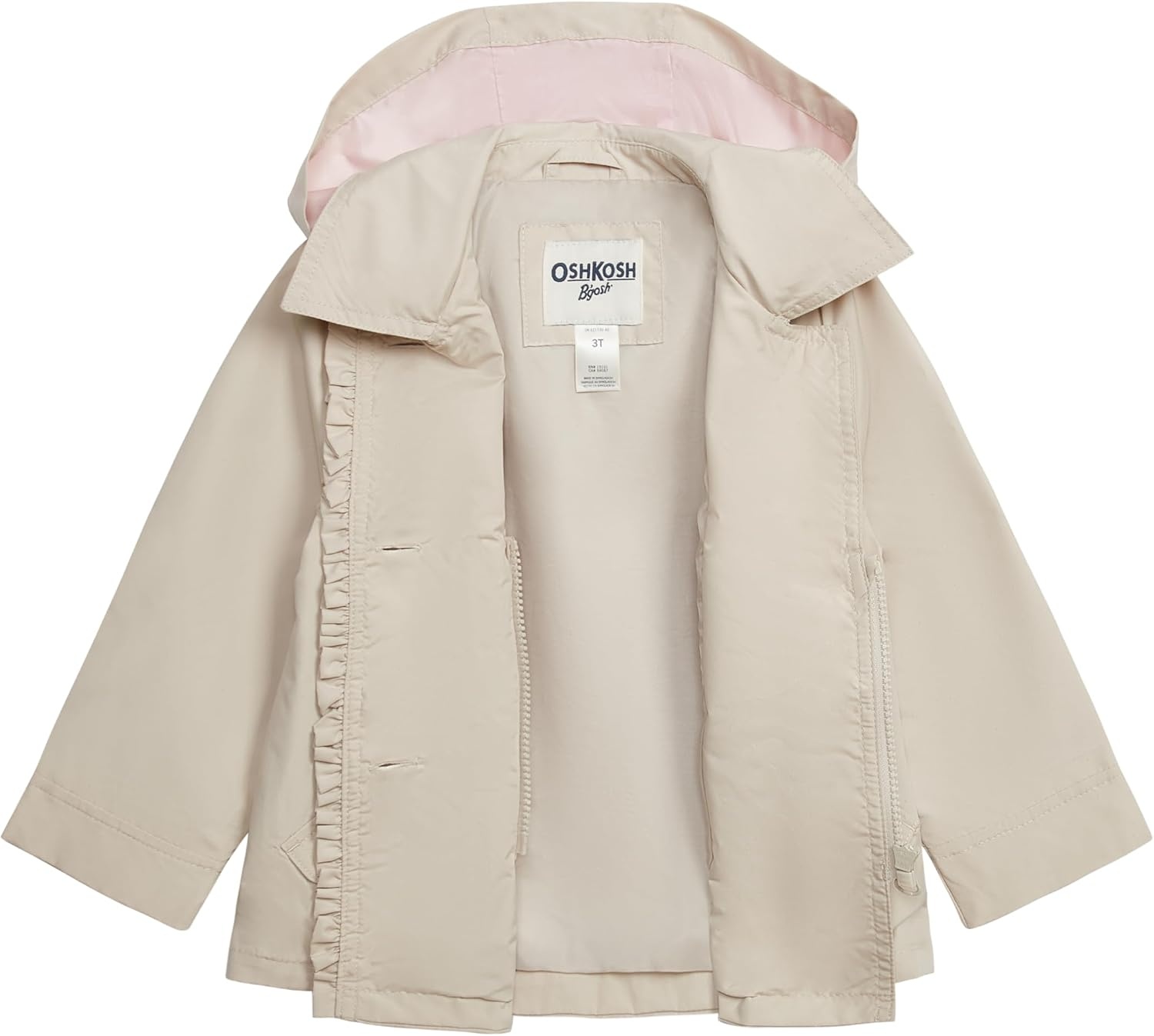 image:imageOSHKOSH BGOSH girls Midweight Fleece Lined Windbreaker JacketKhaki