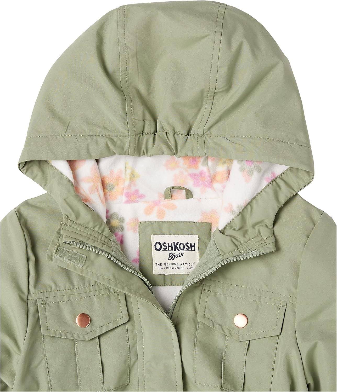 image:imageOSHKOSH BGOSH girls Midweight Fleece Lined Windbreaker JacketOlive Drab
