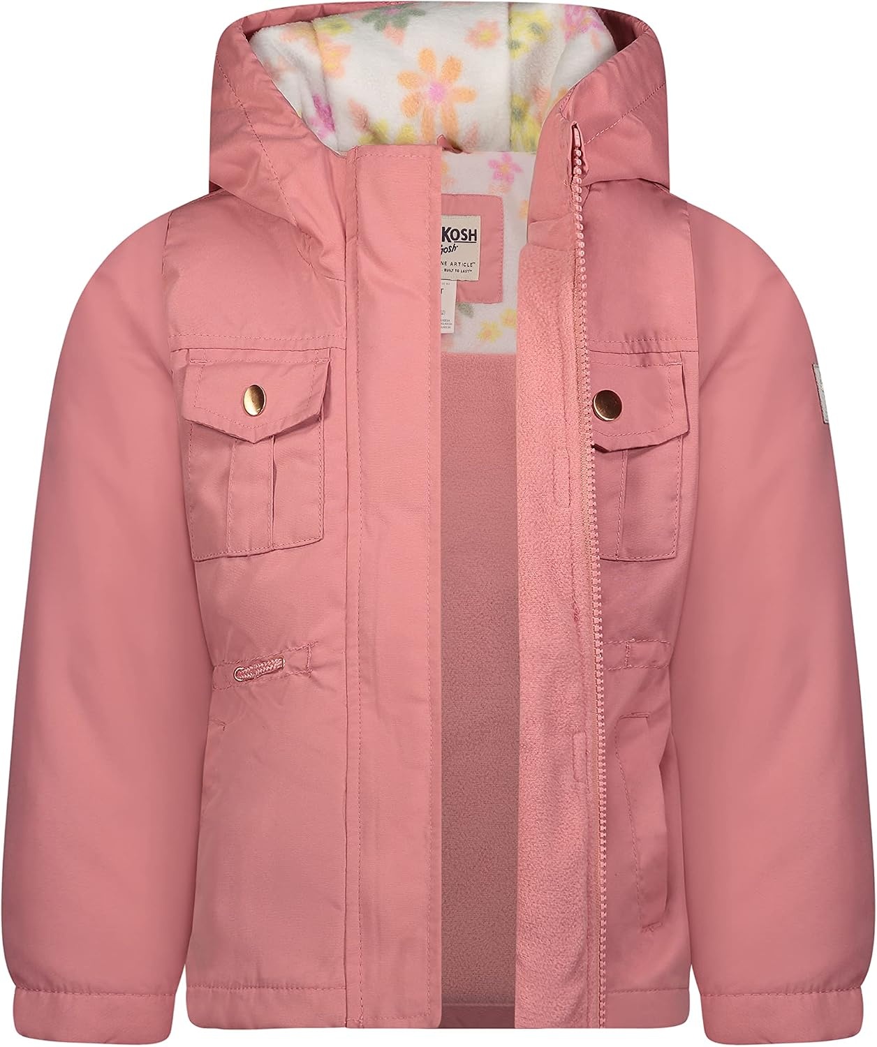 image:imageOSHKOSH BGOSH girls Midweight Fleece Lined Windbreaker JacketRose