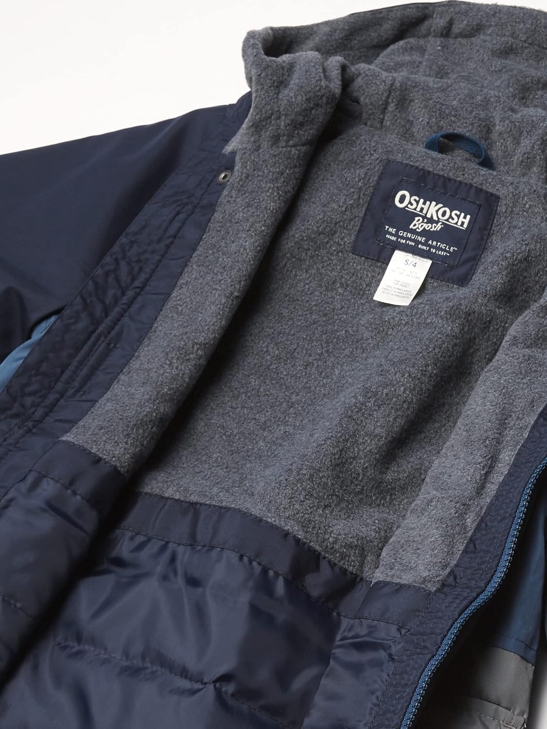 image:imageOsh Kosh boys Midweight Fleece Lined Windbreaker JacketTransitional JacketDeep Navy Blue Grey