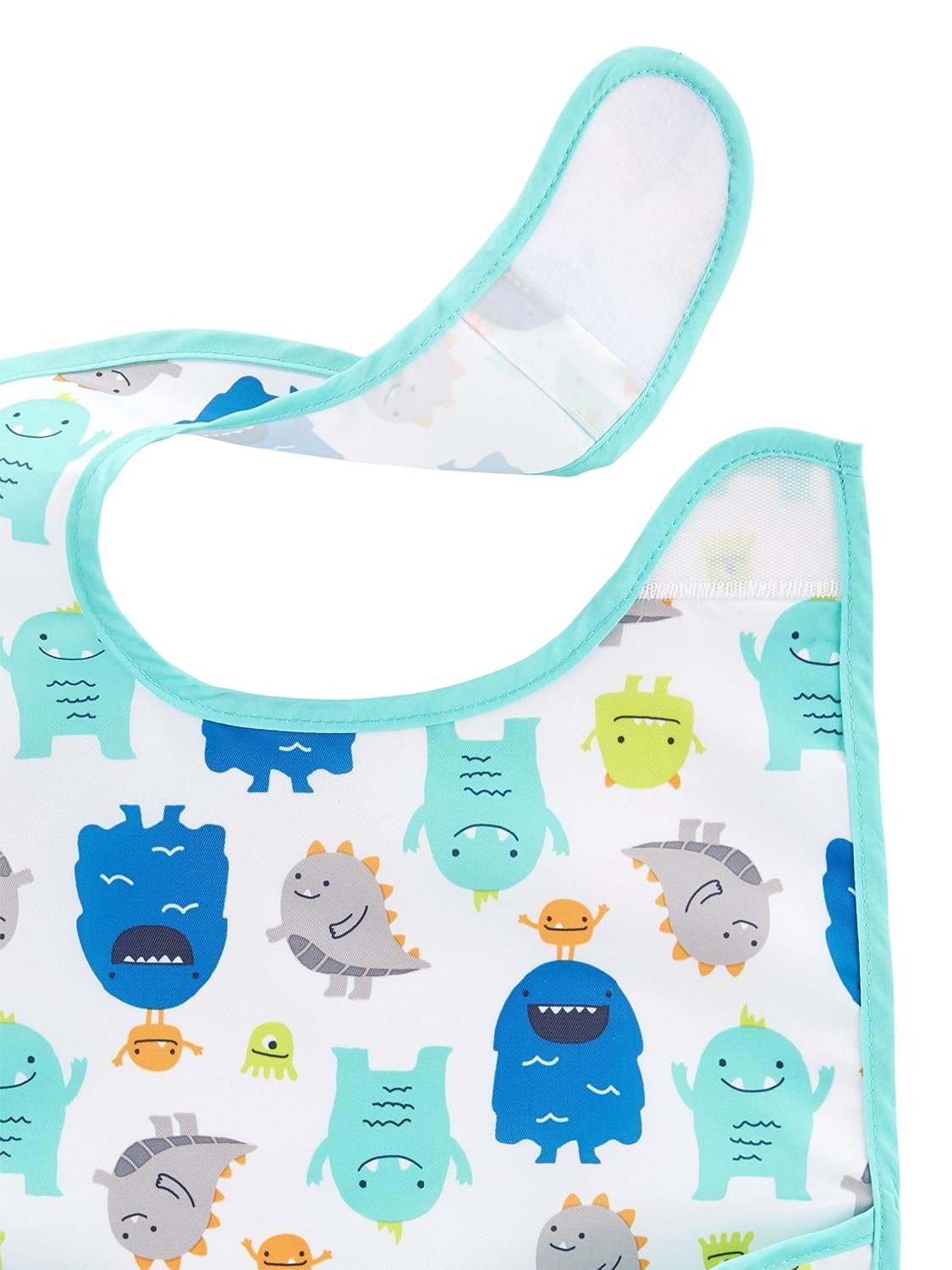 image:imageSimple Joys by Carters Baby 4 Pack Feeder Bibs Fire TrucksMonstersStripe One SizeTeal Blue FiretruckMonsterStripe