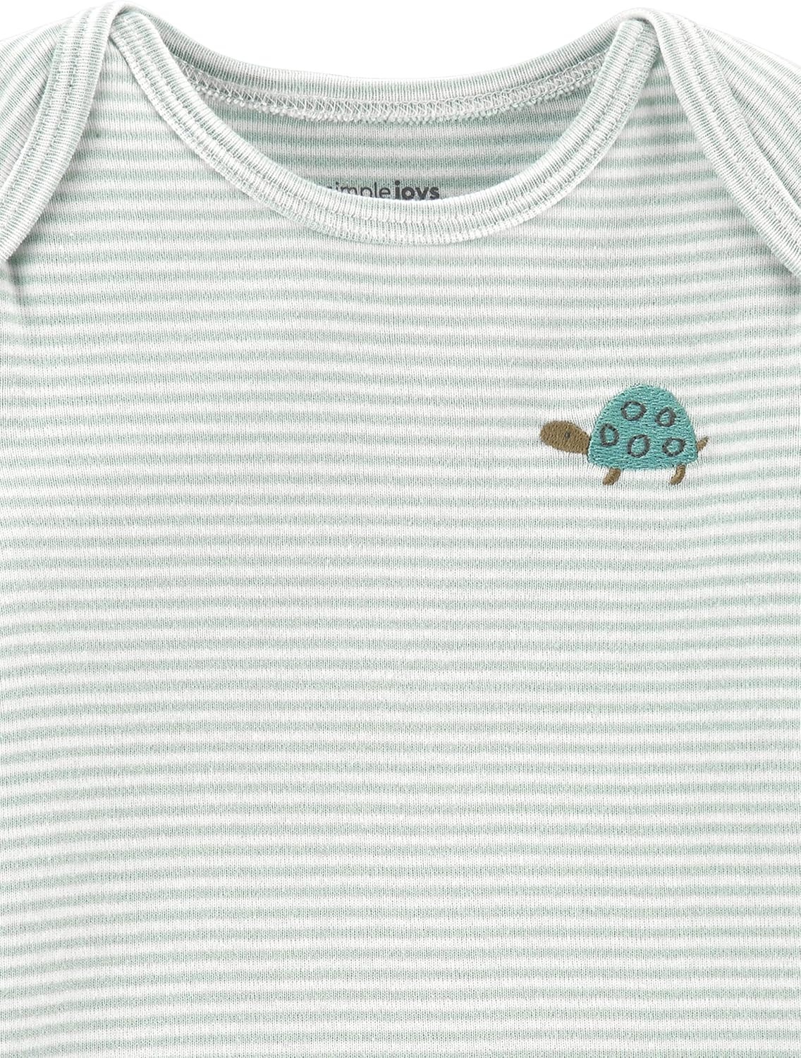image:imageSimple Joys by Carters Baby 6piece Bodysuits Short and Long Sleeve and Pants SetGrey HeatherWhite Animal PrintAvocadosStripeText Print