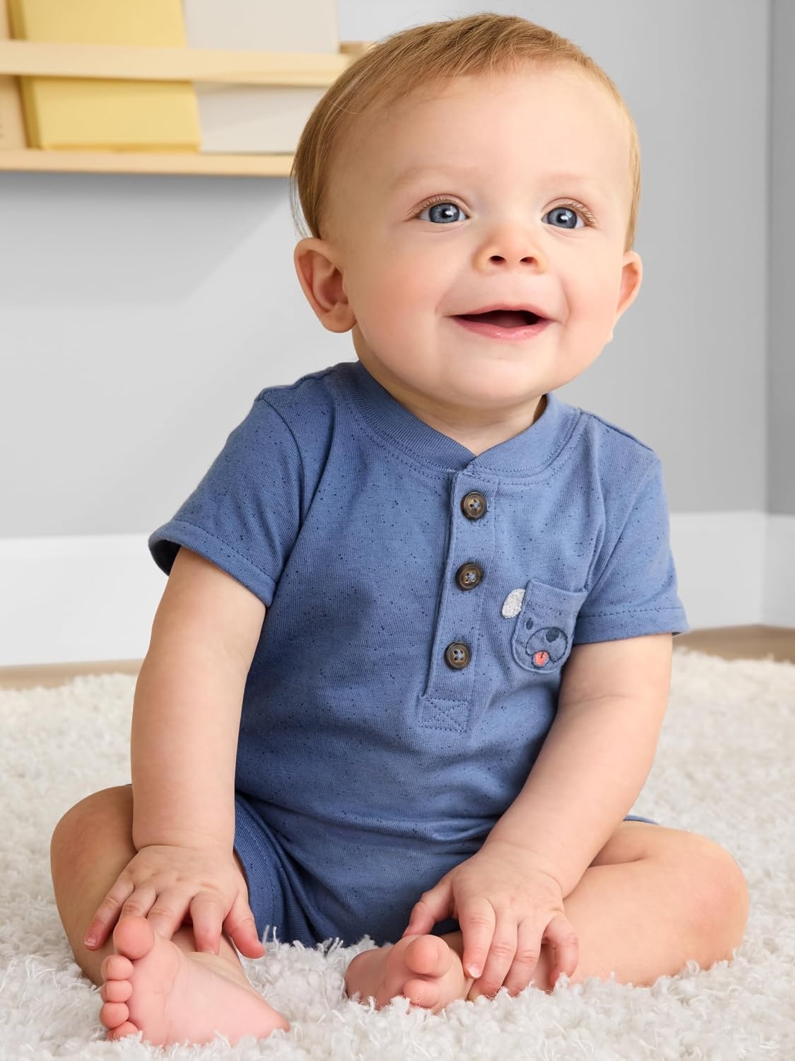 image:imageSimple Joys by Carters Baby Boys 3pack RompersDinosaurDogDouble Stripe