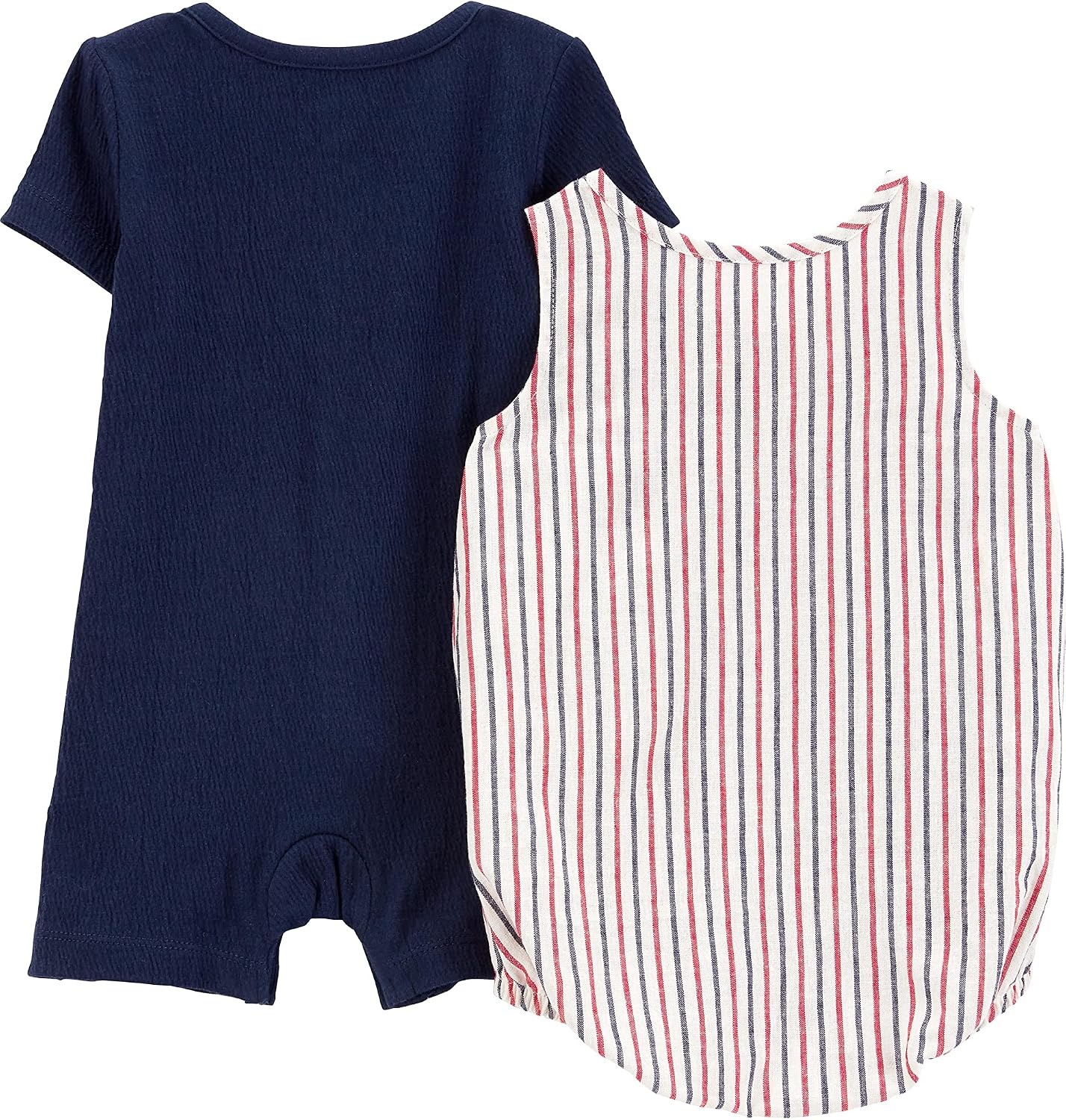 image:imageSimple Joys by Carters Baby Boys Button Rompers Pack of 2NavyRed Stripe