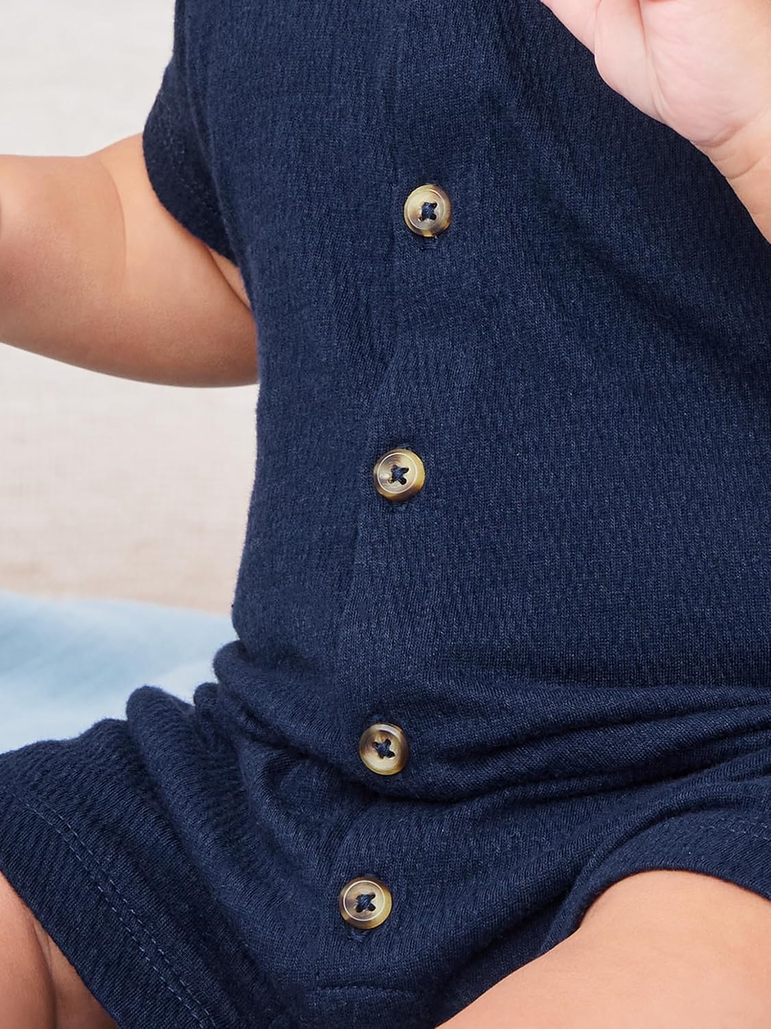 image:imageSimple Joys by Carters Baby Boys Button Rompers Pack of 2NavyRed Stripe