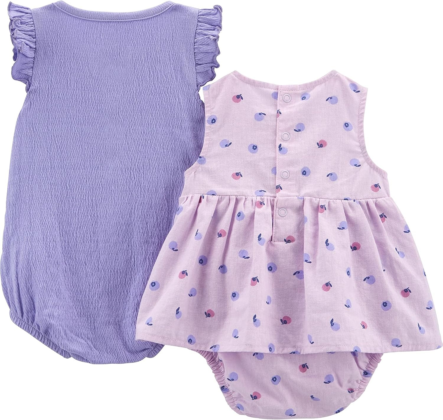 image:imageSimple Joys by Carters Baby Girls 2pack Sleeveless RompersPurple BerriesViolet
