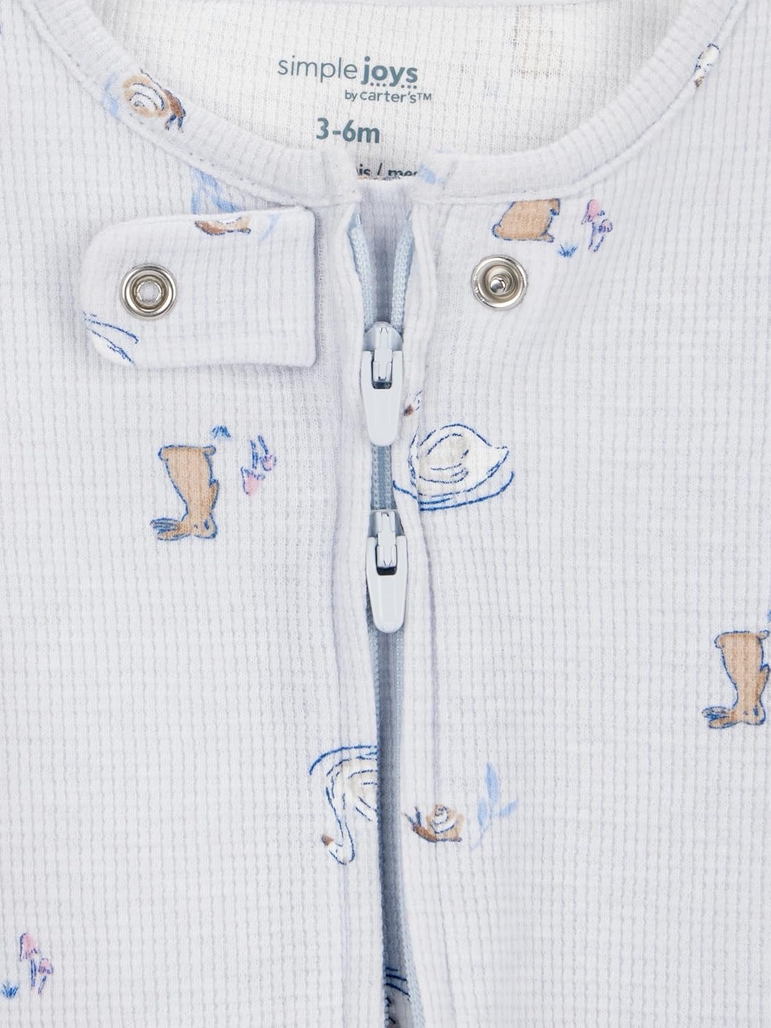 image:imageSimple Joys by Carters Baby Girls 2way Zip Thermal Footed Sleep and Play Pack of 2Floral Goose