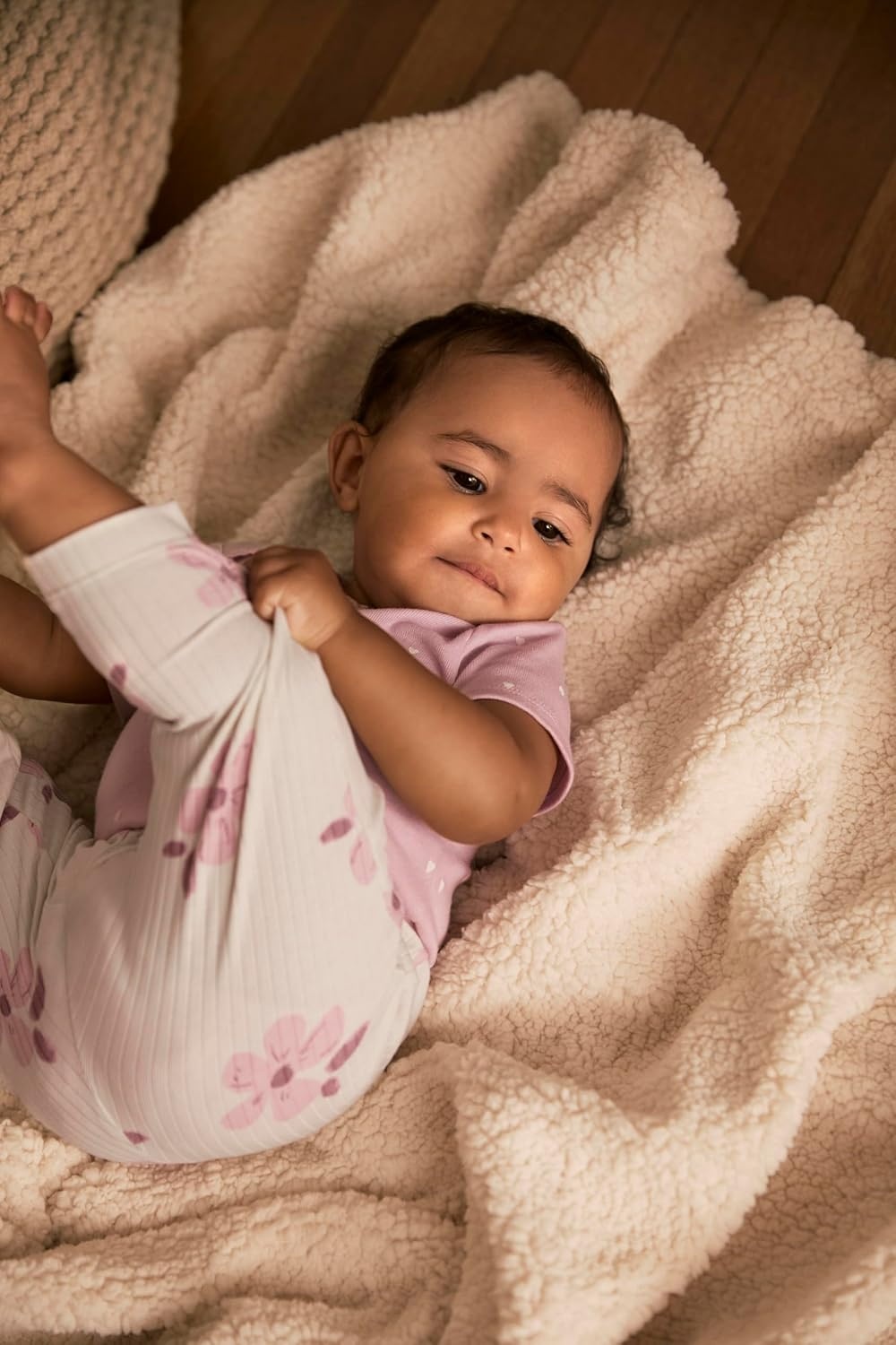 image:imageSimple Joys by Carters Baby Girls 4piece Jacket Pant and Bodysuit SetWhite Ground Floral