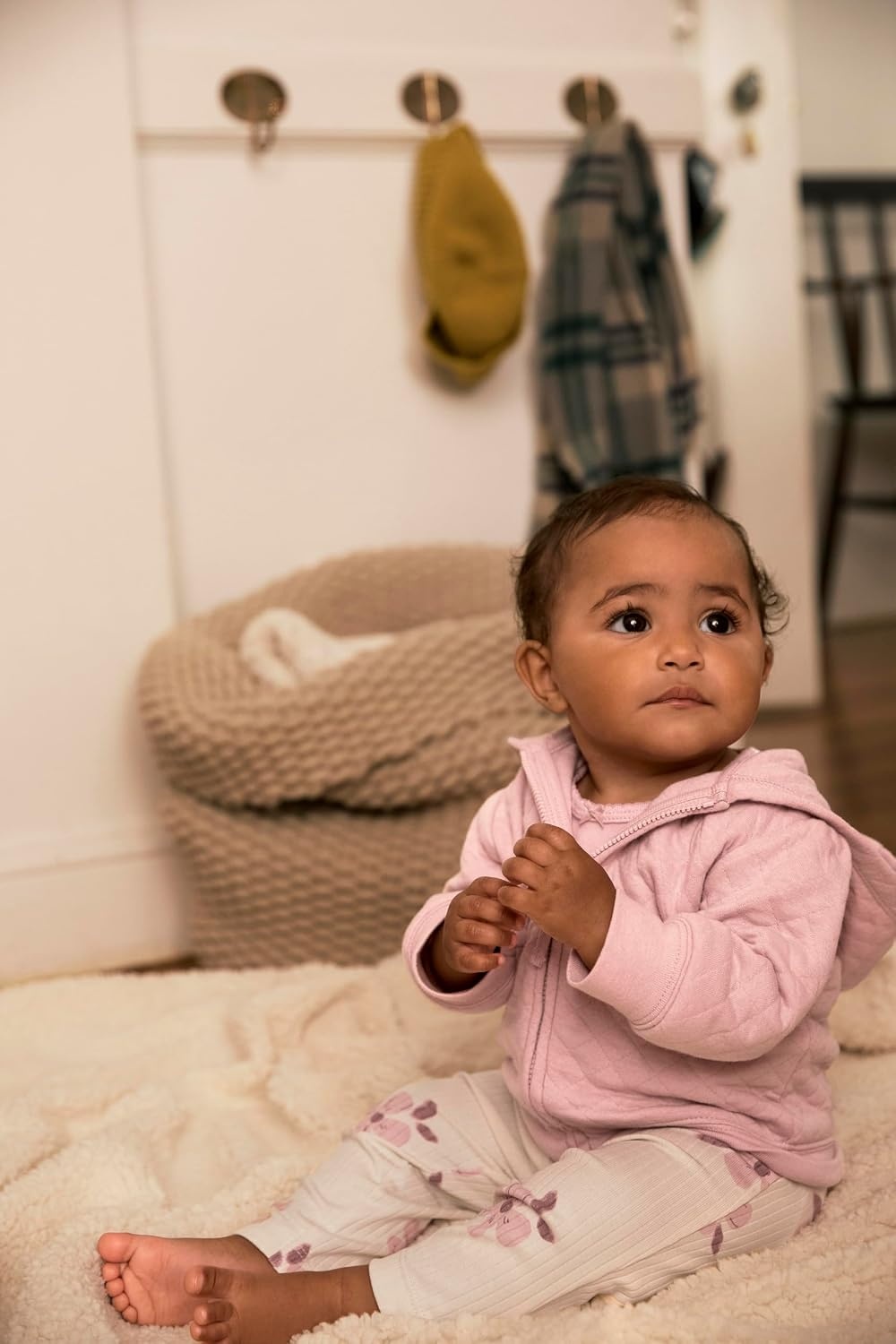 image:imageSimple Joys by Carters Baby Girls 4piece Jacket Pant and Bodysuit SetWhite Ground Floral