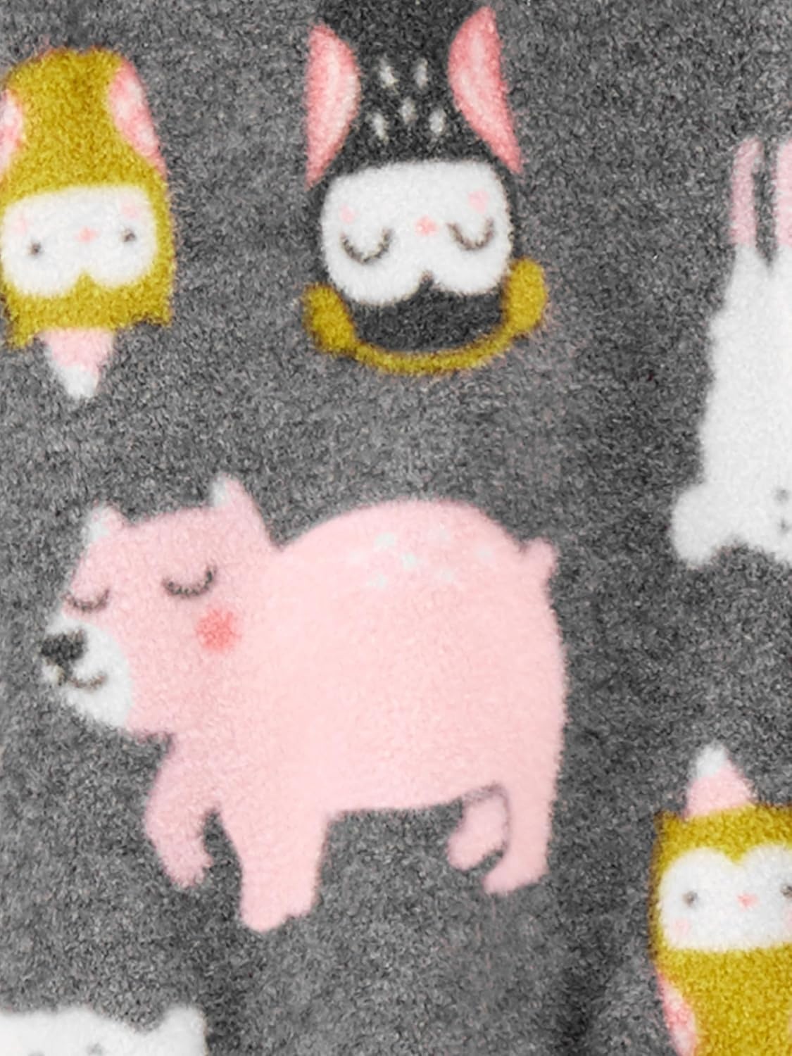 image:imageSimple Joys by Carters Baby Girls Cotton and Fleece Footed Sleep and Play Pack of 2Charcoal Forest AnimalsLight Pink Dots