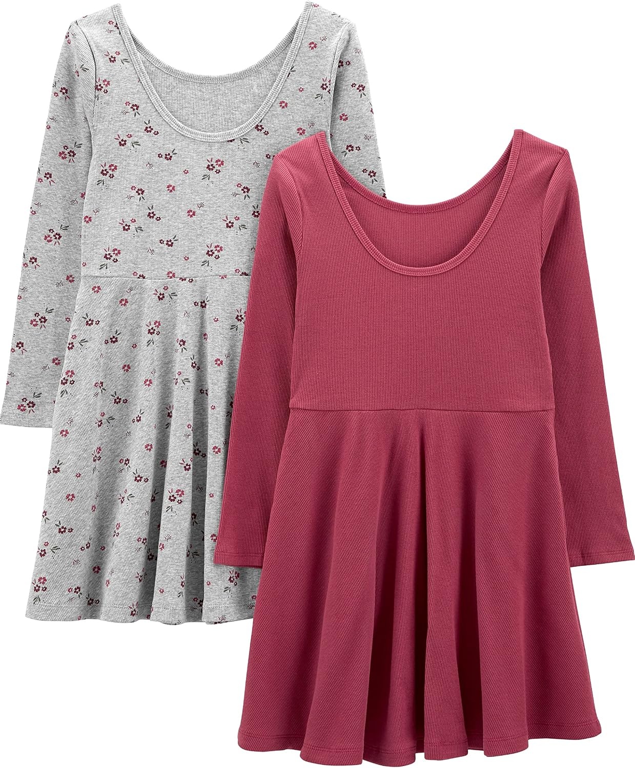 image:imageSimple Joys by Carters Girls 2Pack LongSleeve Dress SetPlumFloral
