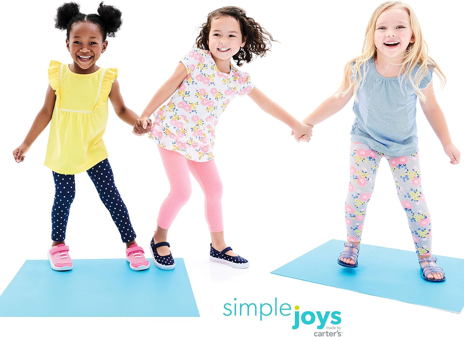 image:imageSimple Joys by Carters Girls 3 pack LeggingsGrey FloralNavy DotsPink