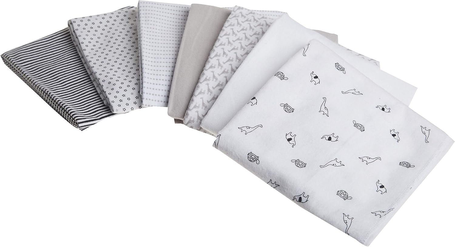 image:imageSimple Joys by Carters Unisex Babies Flannel Receiving Blankets Pack of 7GreyWhiteBlack