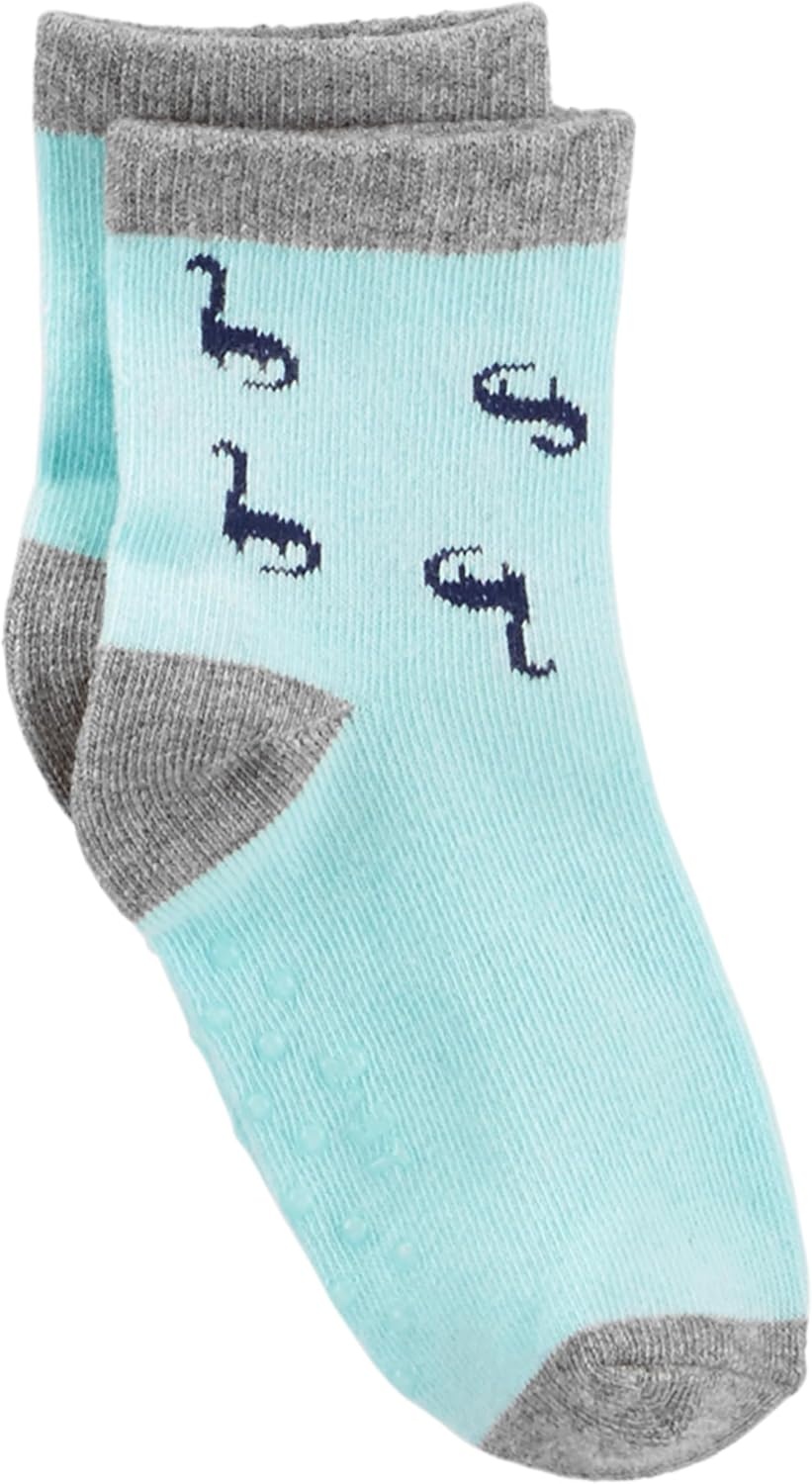 image:imageSimple Joys by Carters babyboys 12pack Neutral Sock LowMulticolorDinosaurMonsterStripe