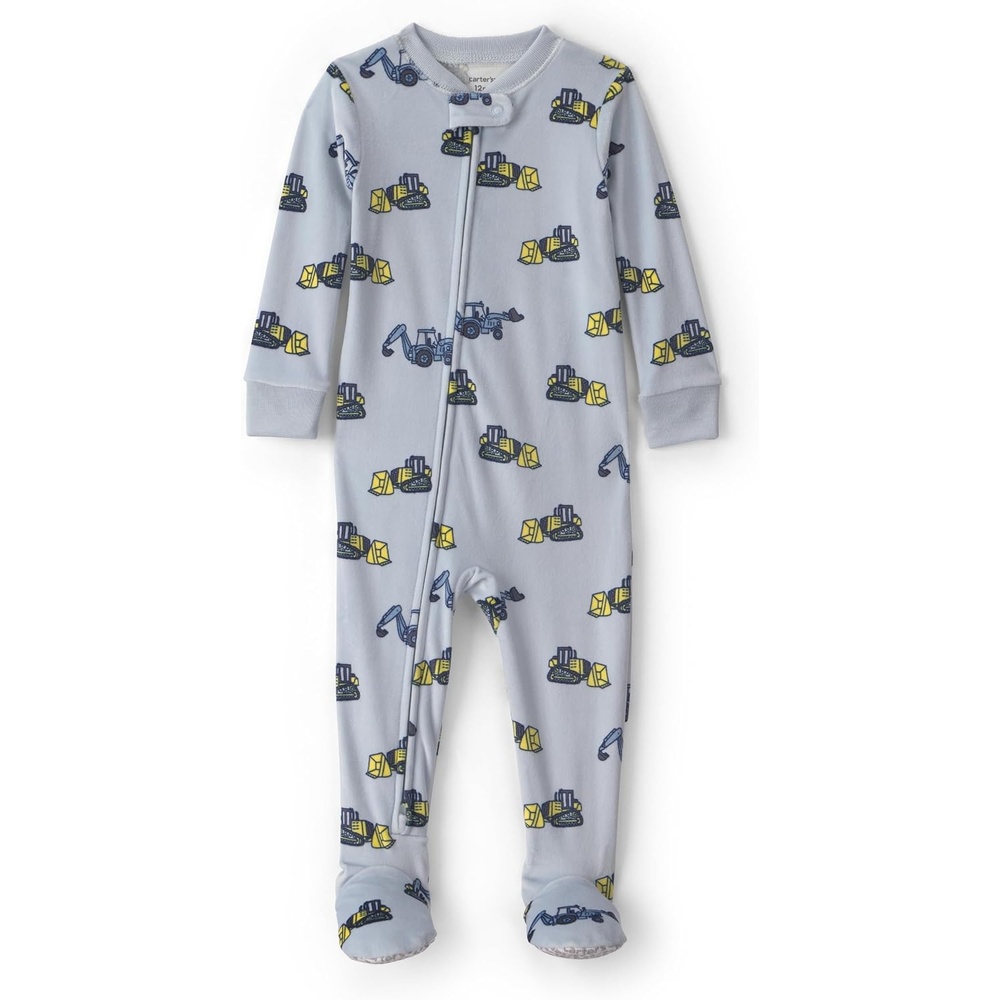 image:imageCarters Baby Boys 1piece Fleece PjBlue Construction