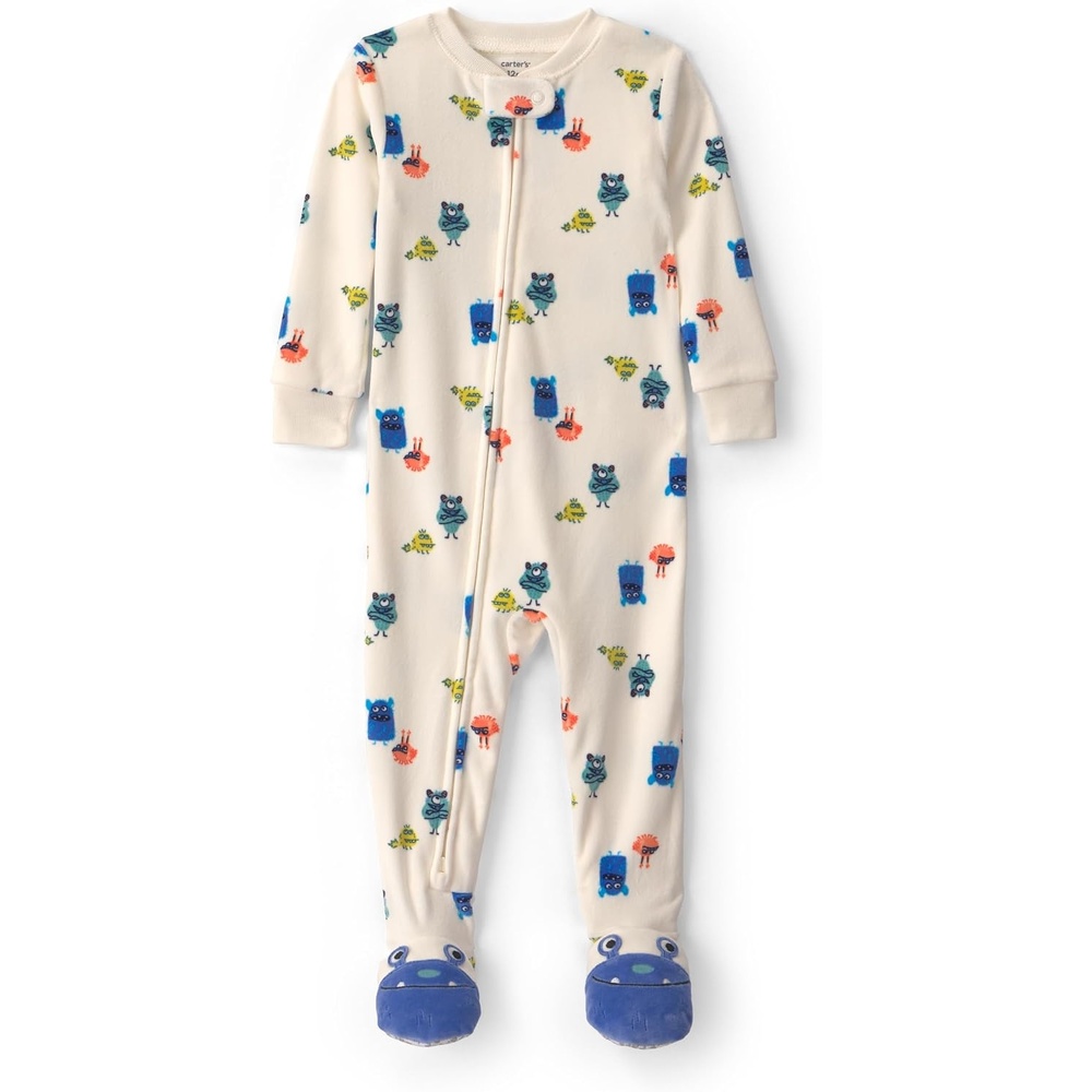 image:imageCarters Baby Boys 1piece Fleece PjBoy Monster Feet