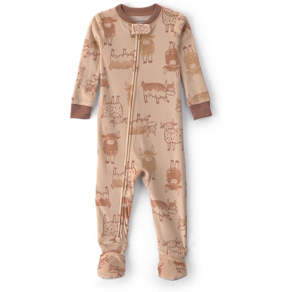 image:imageCarters Baby Boys 1piece Fleece PjHighland Cow