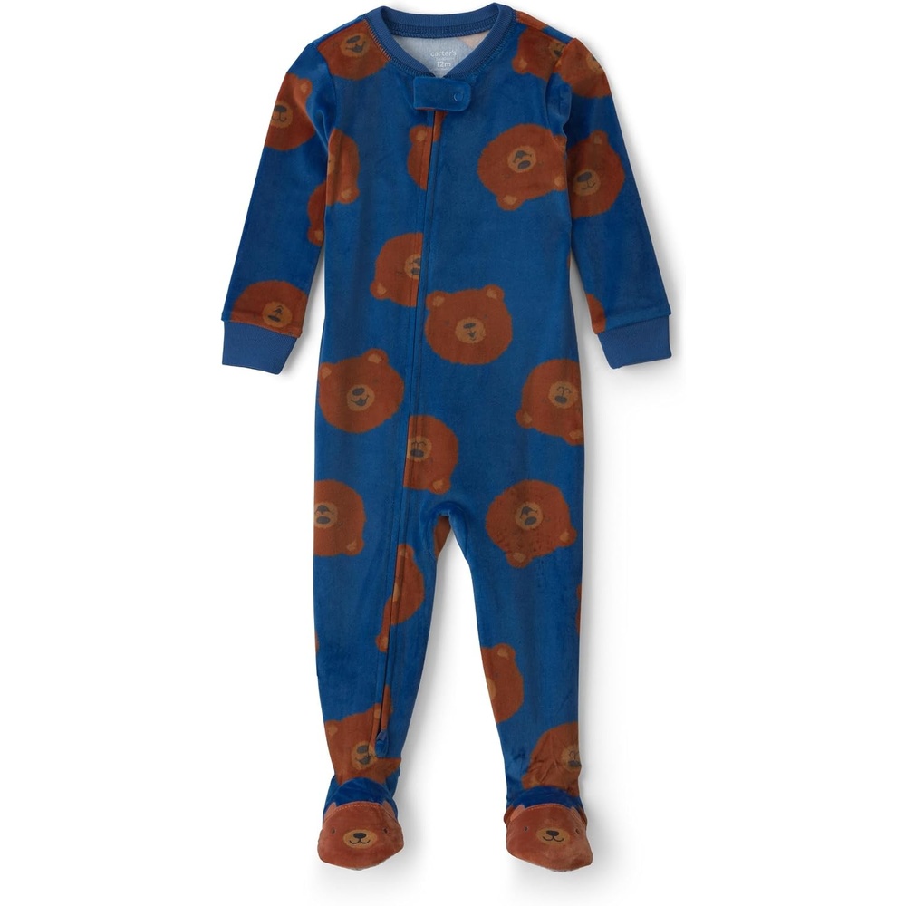 image:imageCarters Baby Boys 1piece Fleece PjNavy Bear Feet