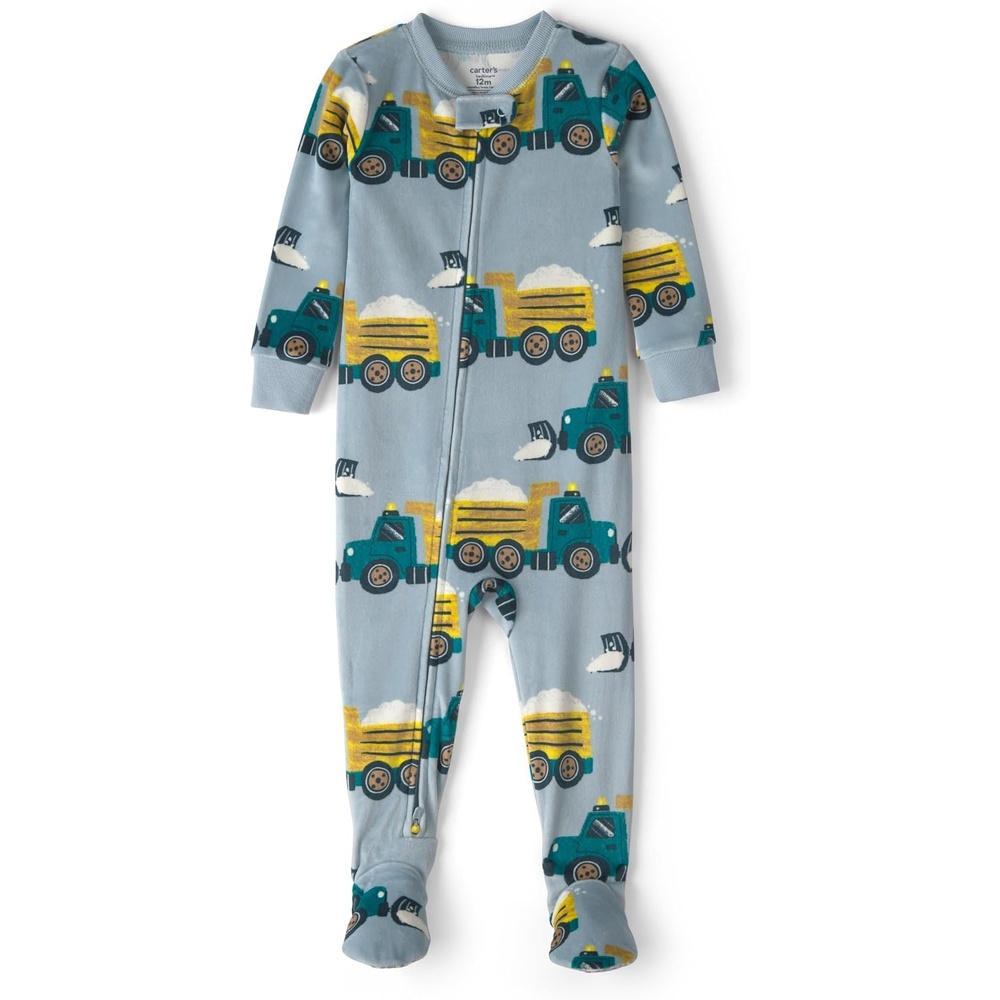 image:imageCarters Baby Boys 1piece Fleece PjSnow Trucks