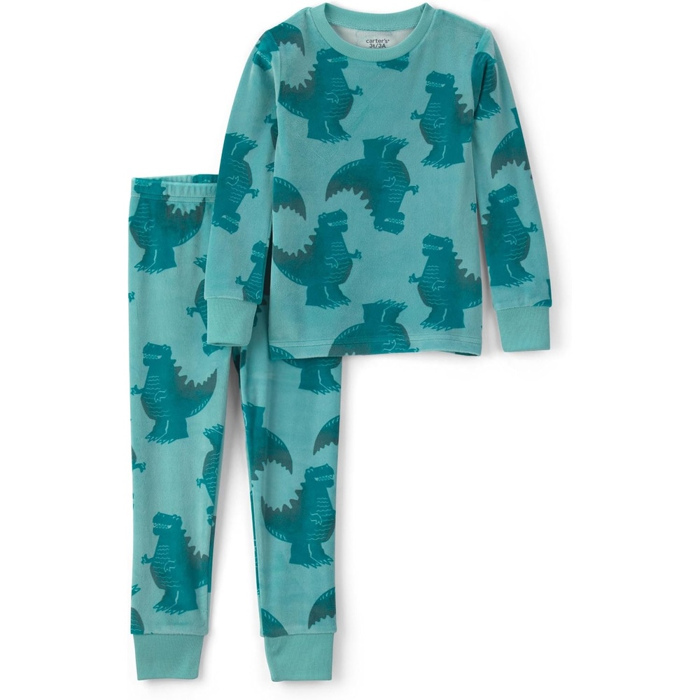 image:imageCarters Baby Boys 2piece Fleece PjsGreen Dino