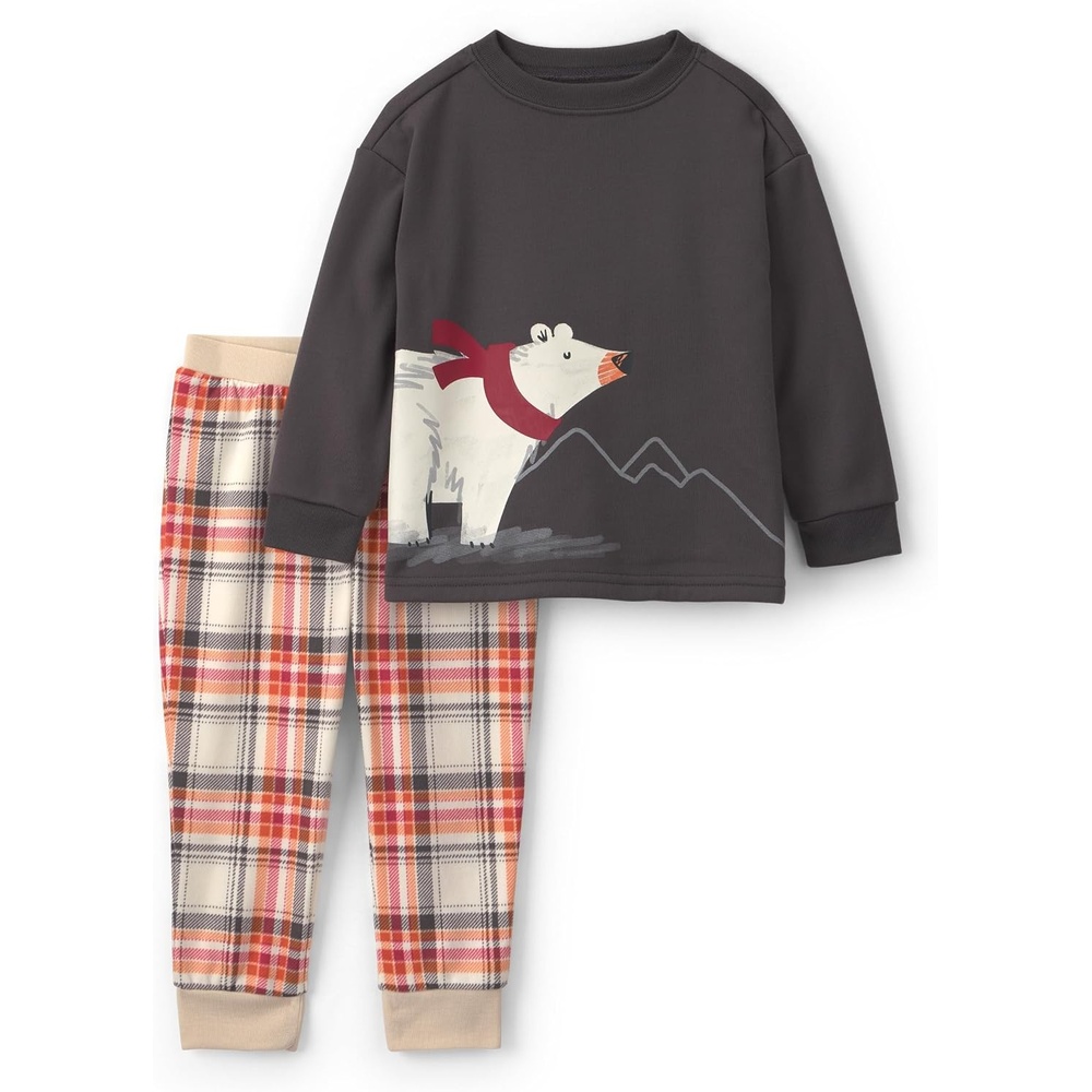 image:imageCarters Baby Boys 2piece Fleece PjsPlaid Polar Bear