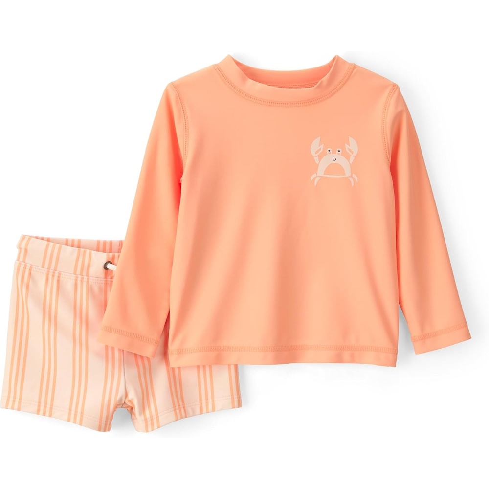 image:imageCarters Baby Boys 2piece Rashguard Trunk SetOrange Crab