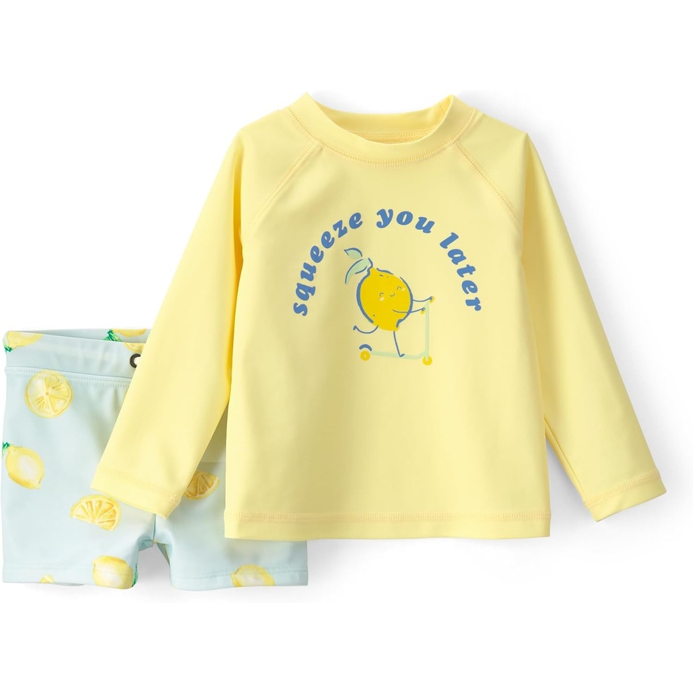 image:imageCarters Baby Boys 2piece Rashguard Trunk SetYellow Lemon