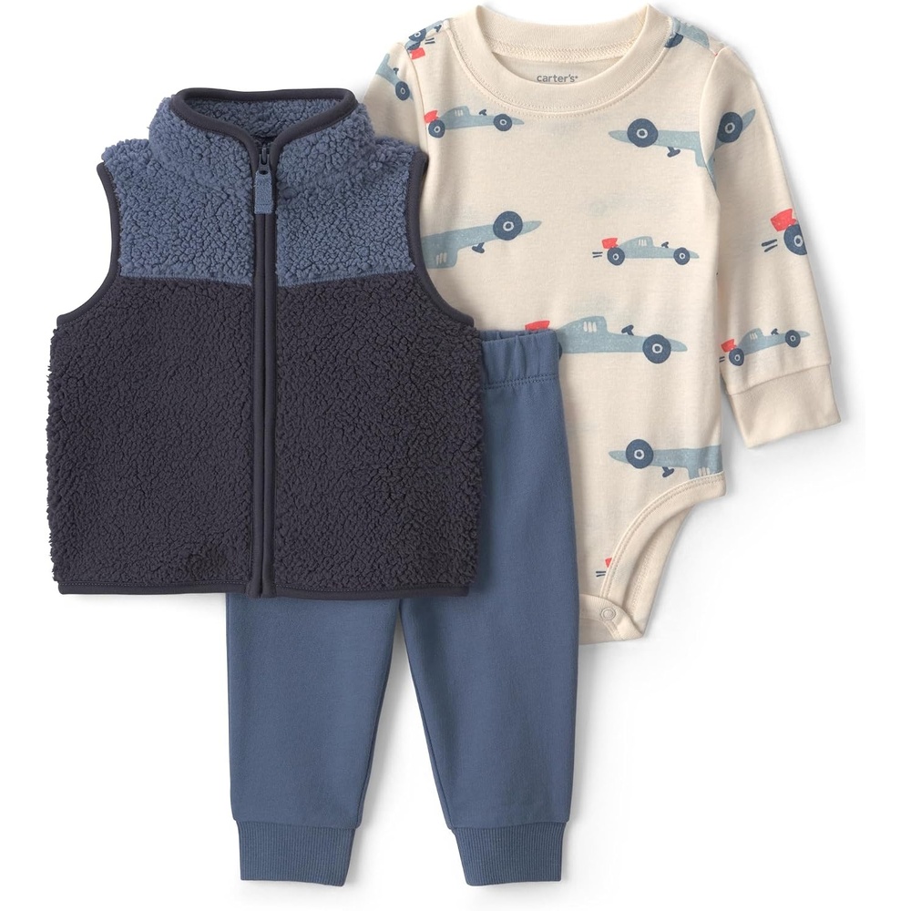 image:imageCarters Baby Boys 3piece Bodysuit Pant SetsBlue Race Car
