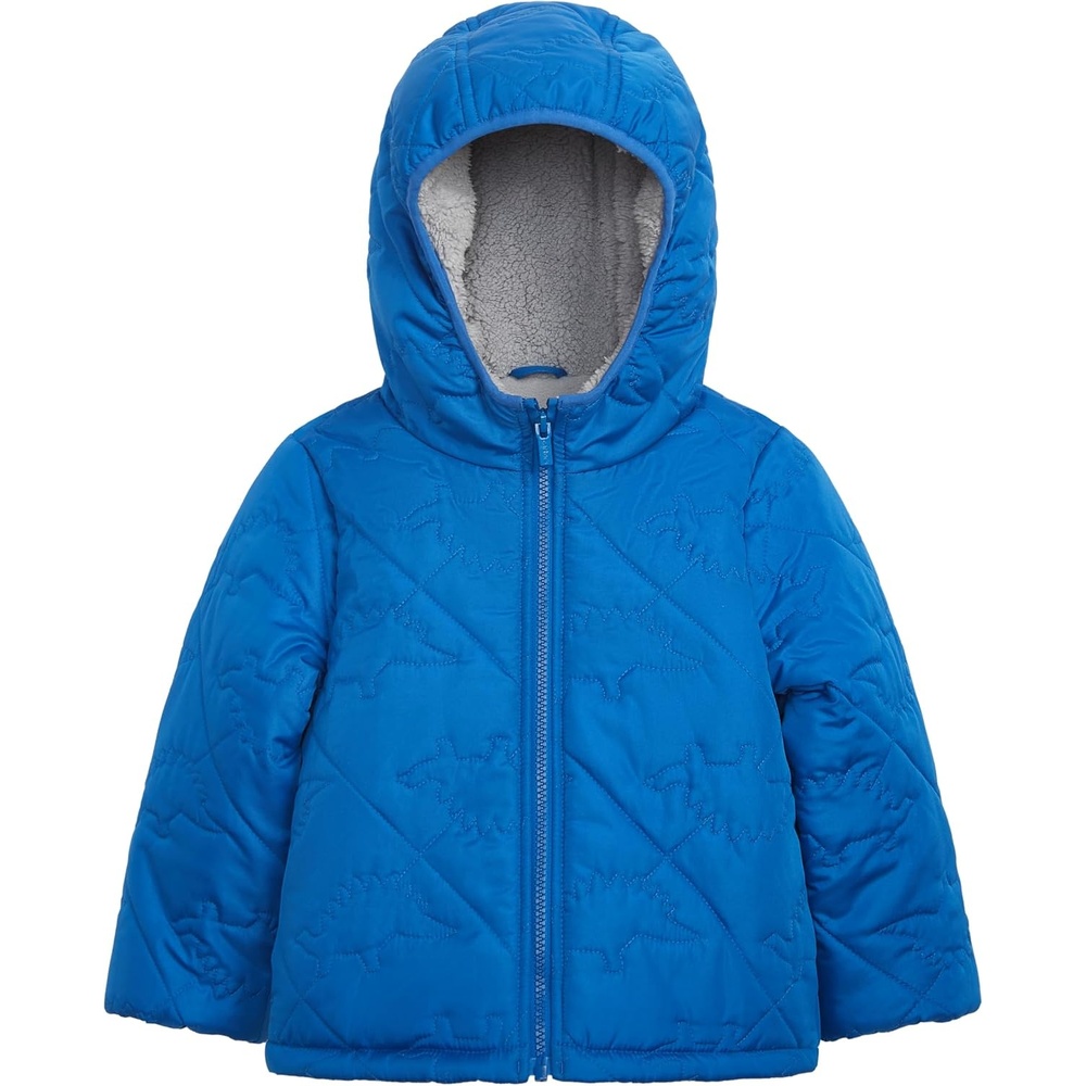 image:imageCarters Baby Boys Novelty Quilted Heavyweight Hooded Puffer JacketBlue