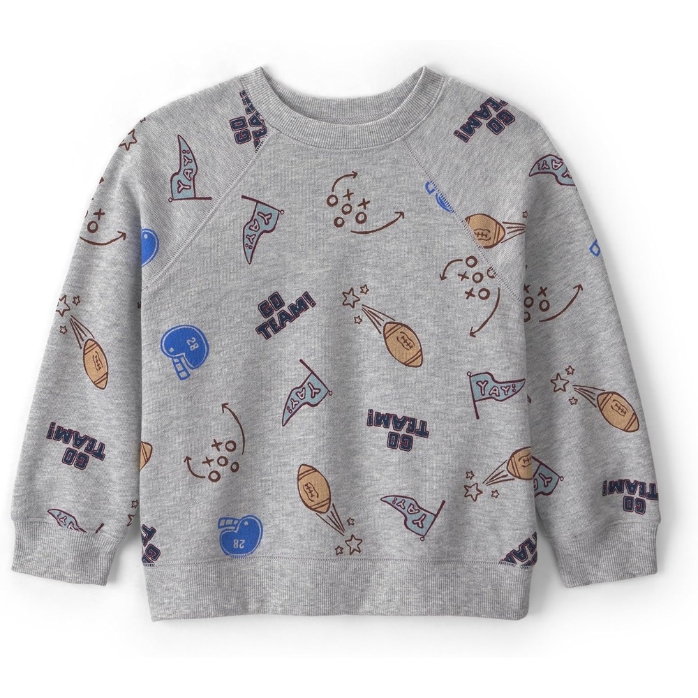 image:imageCarters Baby Boys Pullover SweatshirtGrey Football Print