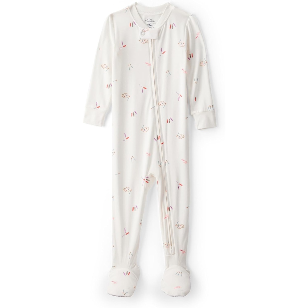 image:imageCarters Baby Boys Purelysoft Longsleeve 2way Zip PajamasArt Print
