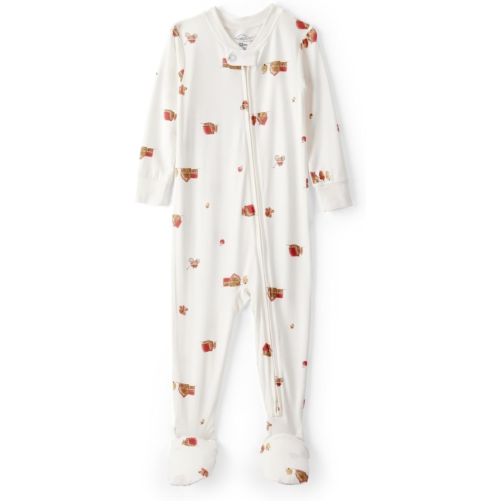 image:imageCarters Baby Boys Purelysoft Longsleeve 2way Zip PajamasFall House