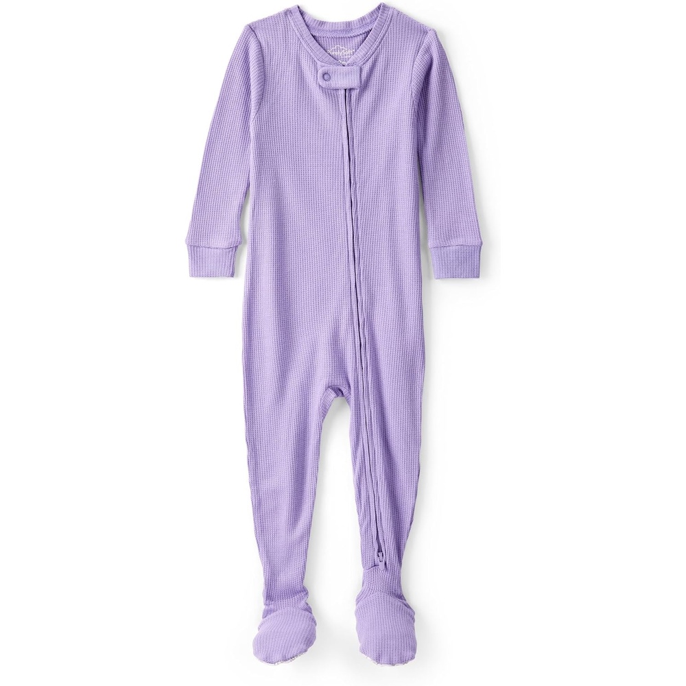 image:imageCarters Baby Boys Purelysoft Longsleeve 2way Zip PajamasPurple Solid